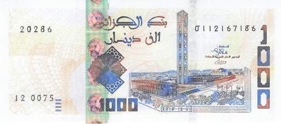 Algerien p.146b 1000 Dinars 2018